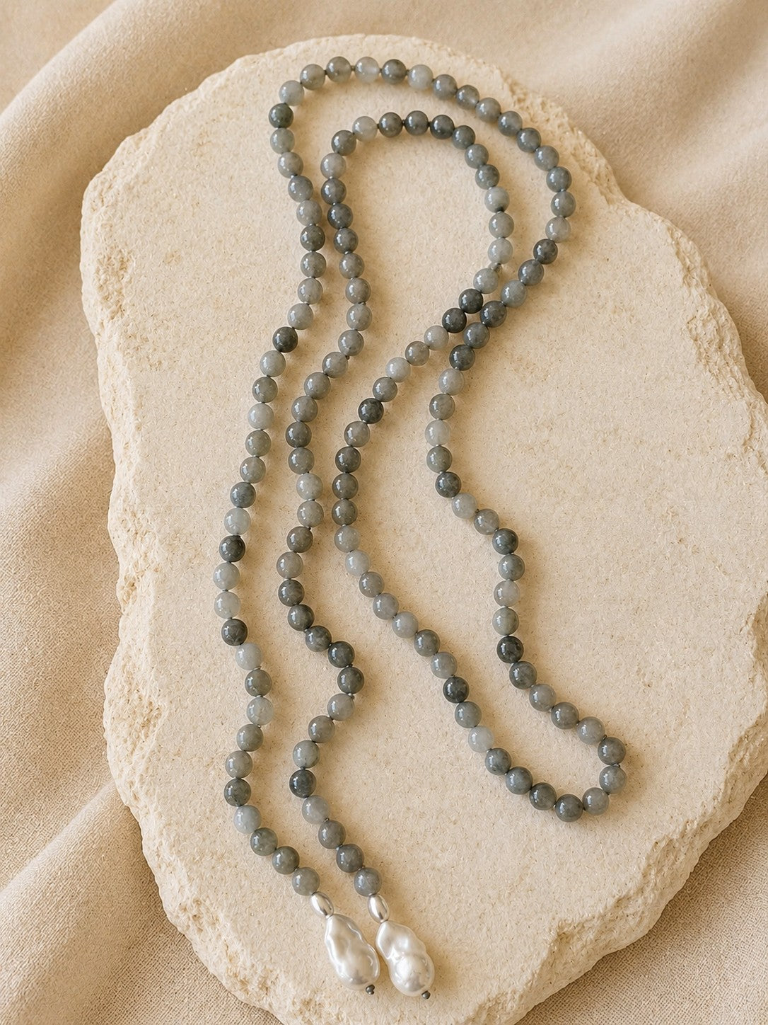Gravata de Jade Natural | 130 cm  Amarelo